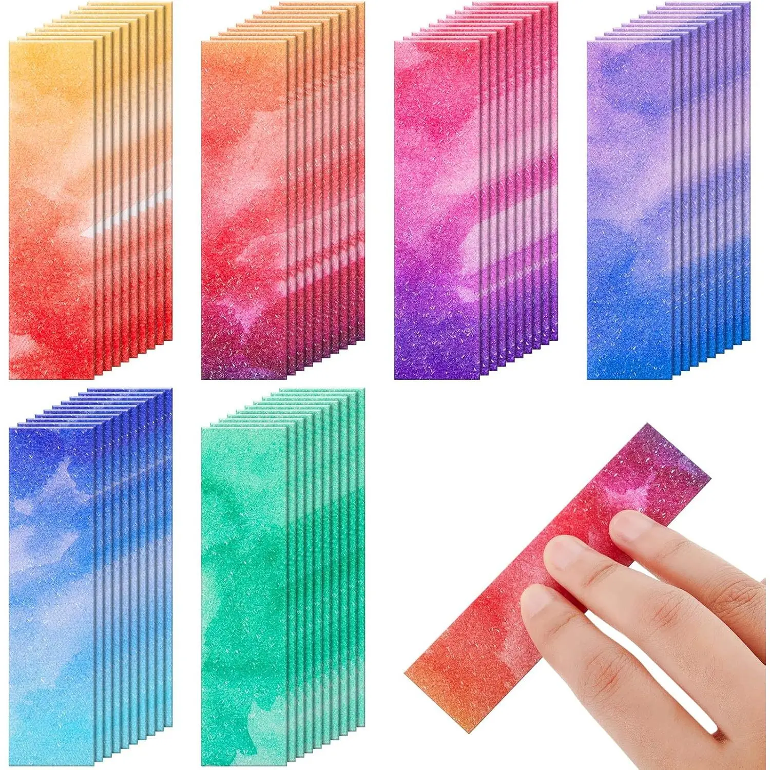 72 Pcs Anxiety Sensory Stickers Calm Adhesive Textured Mental Health Strips Mindfulness Fidget Decals Stress Anxiety Relief Items for Desk Therapy Office Counselor(Watercolor)