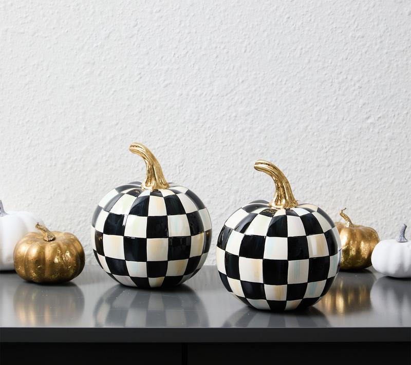 MacKenzie- Childs Set of 2 Mini Pumpkins