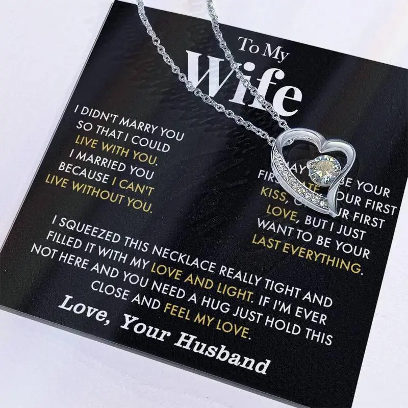 To My Wife, Jewelry Present, Anniversary Necklace, Gift for Wife, Anniversary Necklace, Love Your Husband Gift, Birthday To My Wife, Jewelry Present, Anniversary Necklace, Gift for Wife, Anniversary Necklace, Love Your Husband Gift, Birthday
