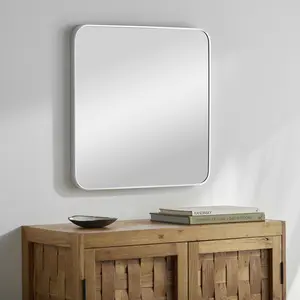 Ockenfels Modern Arched Silver Gray Wall Mirror Ockenfels Modern Arched Silver Gray Wall Mirror