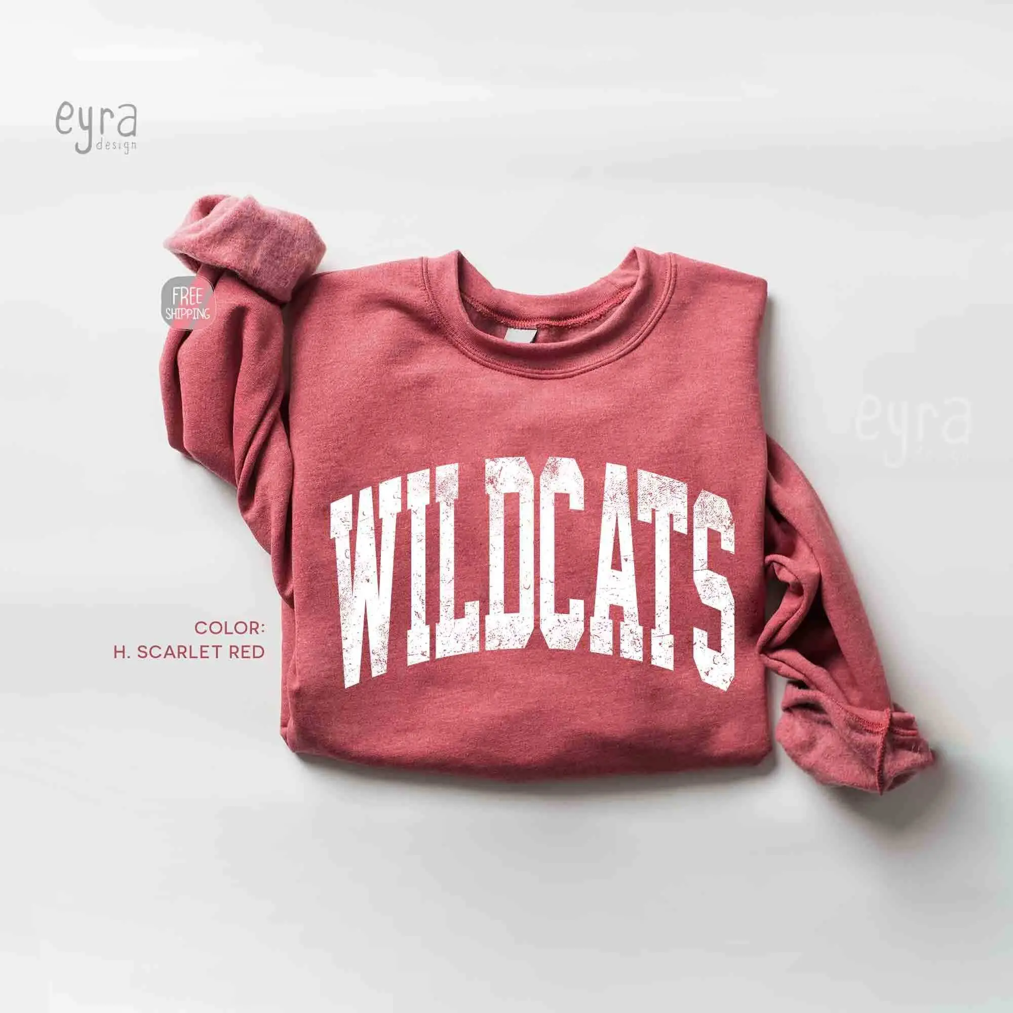 Vintage Wildcats Sweatshirt, Wildcats Game Day, Wildcats Mascot Sweater, Men's Sports Gift, Tailgate Football Crewneck, College Spirit Cotton Trending