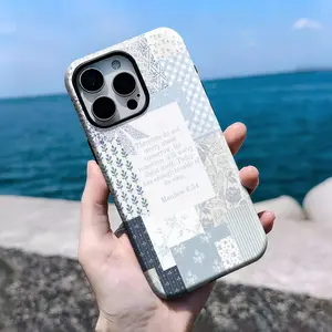 Christian Coquette Phone Case, Patchwork Cute Jesus Bible Verse Cover, iPhone