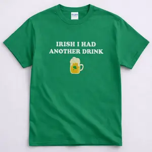 Irish I Had Another Drink, Funny St Patrick's Day Y2K Crop Top, Cute Drinking Irish Shirt, Gift For St Patrick's Day, Irish Tee