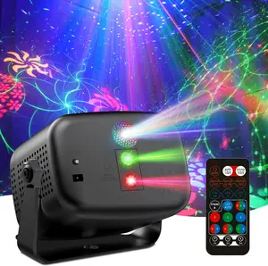 Disco Light Party Light, Sound Activated LED Mini Stage Light with Remote Control, RGB Strobe Light with 60 Light Effects for Clubs Children's Parties Birthdays Weddings