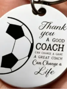 Stainless Steel Keychain Gift for Football Coaches, Heartfelt Message Keyholder, Perfect Present for Great Coaches, Durable and Stylish