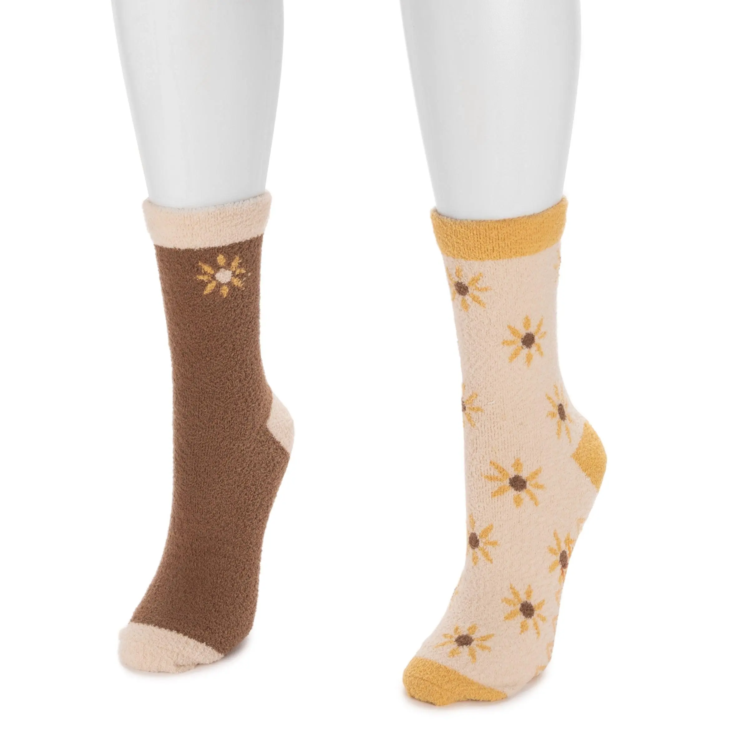 Women's Everyday Compression Socks, 2-Pack Crew Style with Non-Slip Grippers, 360 Degrees Compression & Arch Support, 8-15 mmHg Performance Nylon, Machine Washable, Compression Stockings, Calf High