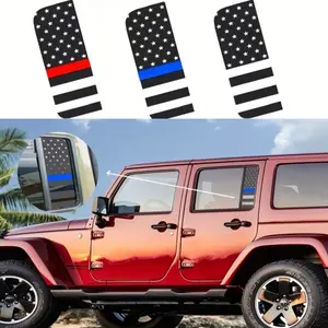 Gladiator 2020-2023 Two-Pack American Flag Side Window Vinyl Decals Waterproof Weather-Resistant Patriotic Car Decals for Jeeps Trucks SUVs and Cars Durable Fade-Resistant Exterior Decal Easy-To-Install Car Accessory