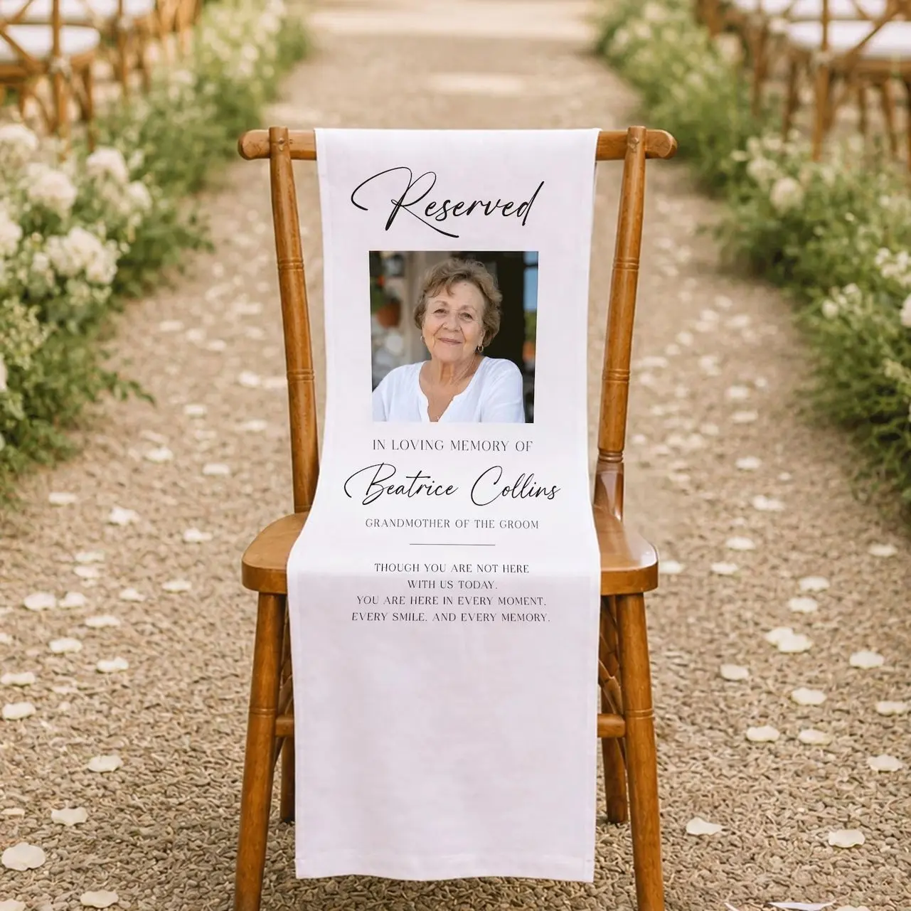 Wedding Memorial Sign, Reserved Chair Sign, In Loving Memory Sign, Wedding Aisle Decor