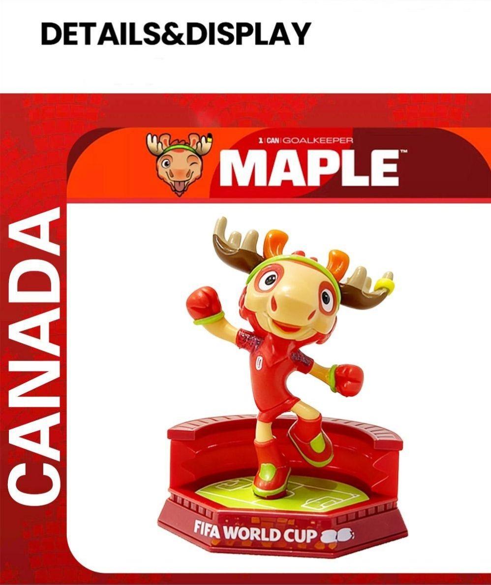 FIFA 2026 World Cup Set of 3 Collectible Mascot Figurines toys Clutch, Zayu and Maple