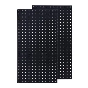 108-Piece Black Particleboard Wall Organizer Kit, Hardware Tool Wall Pegboard, Universal Perforated Board, Stainless Steel, Automotive Repair Wall Storage, Busy Board