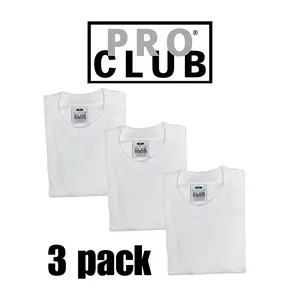 3 PACK PRO CLUB  Heavyweight T-Shirts WHITE