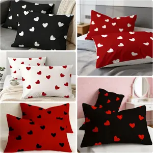 Heart Pattern Pillowcases Set of 2, Soft Breathable Envelope Style, No Core Design, Easy Wash and Replace, Ideal for Bedroom Sofa Home Decor