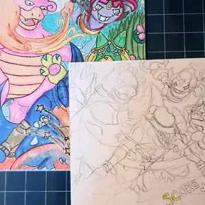 Custom Canvas drawings - commissioned physical artwork traditional art