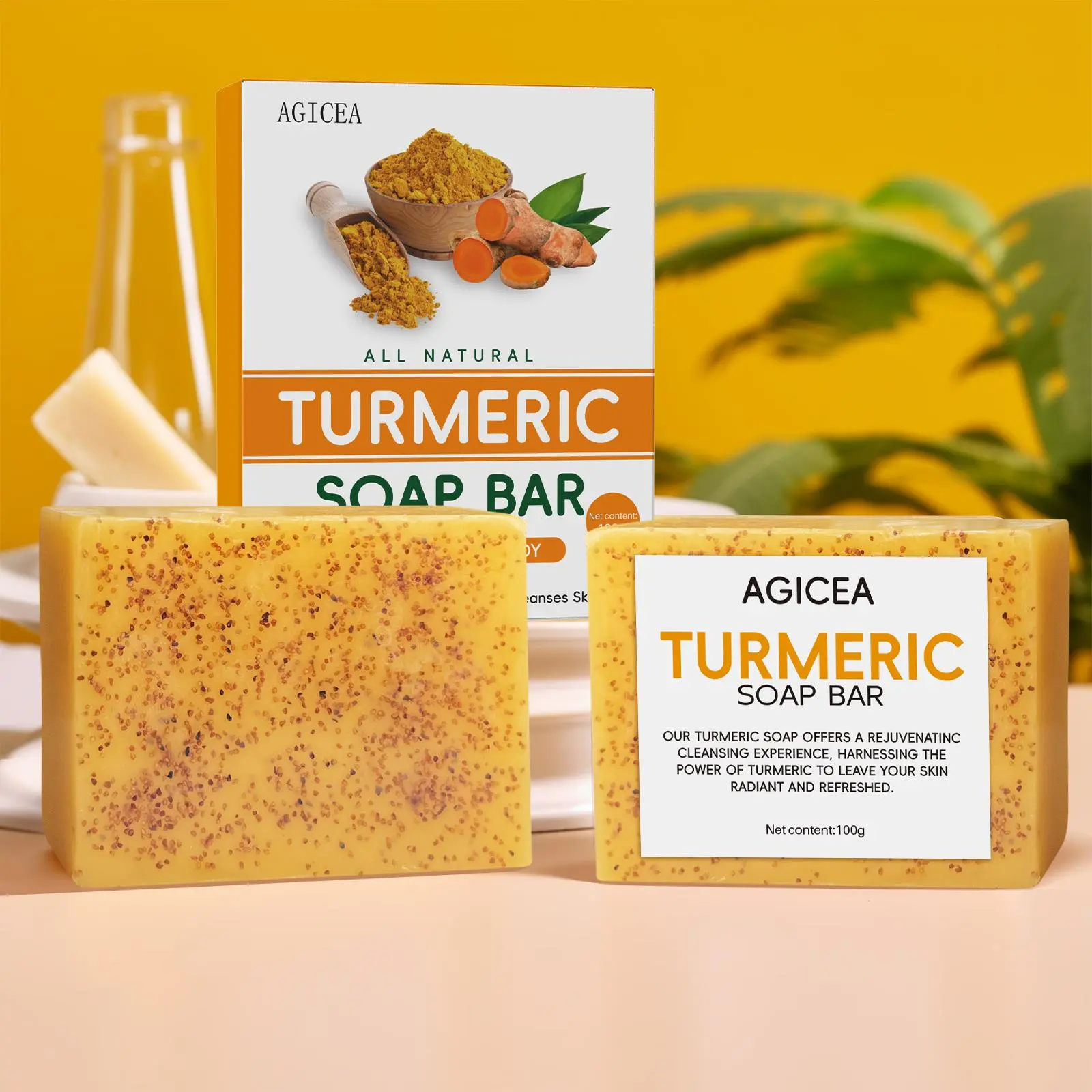 8PCS Lemon Turmeric KojicAcid Soap, Turmeric & Kojic Acid Brightening Soap, DarkSpot Remover, Kojic Acid Soap, Soap Body CareBody Wash Lemon Flawless Organic