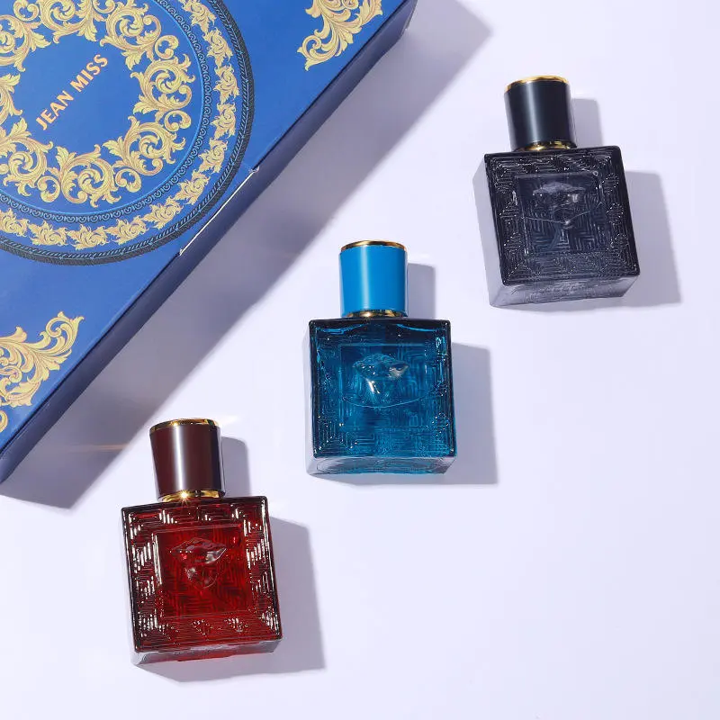 JEAN MISS Men's 3-Piece Fragrance Gift Set - Ocean Breeze, Cedarwood & Amber Eau de Toilette, 30ml Portable Travel Bottles, 3 Unique Scents, Long-Lasting, Perfume for Menperfume para hombres,colognes,body mist, spray gift box