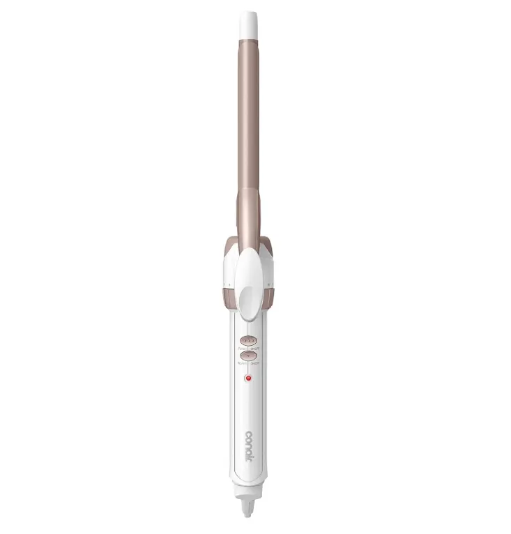 Conair Curling Iron, Double Ceramic, 1/2-in. Width, White/Rose Gold | Hair curler for tight ringlets on fine to thick hair, includes 30 heat settings, built-in heat protection, and auto-off