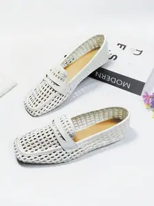 Women's Braid Flat Shoes, Minimalist Casual Shoes, Square Toe Breathable Summer Sandals, Slip-On Mules, Casual Comfortable Design, Ideal for Daily Wear