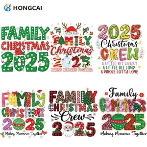 Christmas Theme Heat Transfer Vinyl Stickers Set, DIY Iron-On Decals for T-Shirts, Hoodies, Bags, Festive Holiday Decorations