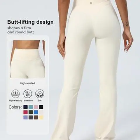 Sodalemon Women’s High-Waisted Flare Leggings - Women's Clothes, Butt Lifting, Tummy Control, Comfy Pants, Soft Stretch Workout Yoga Pants