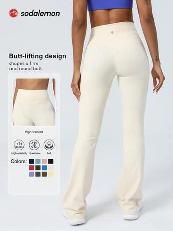 Sodalemon Women’s High-Waisted Flare Leggings - Women's Clothes, Butt Lifting, Tummy Control, Comfy Pants, Soft Stretch Workout Yoga Pants,back to school,back to school haul