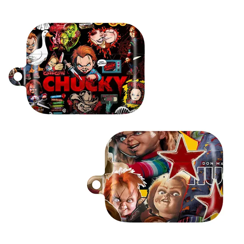 Vintage Horror Doll AirPods Case, Dark Spooky Collage Shockproof Earbuds Cover For AirPods 1-4 And Pro