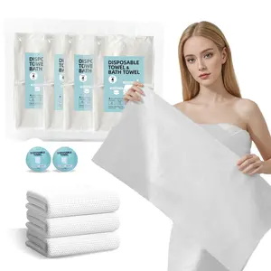 Disposable Towel & Bath Towel 5 Pack Set 4-Piece 11.8x23.6 in & 27.5x39.3 in Soft Absorbent Travel Towels for Travel Everyday Use Plain Material