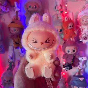 Labubu plush SiSi - Adorable Pink Plushie with Large Eyes and Soft Texture