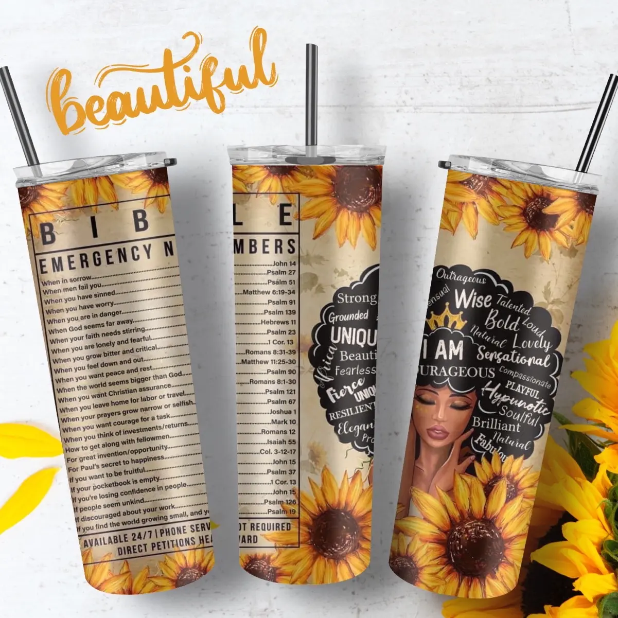 20oz Bible Affirmation Tumbler - Insulated Drinkware for Hot and Cold Beverages