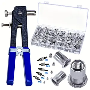 [Pressure Rivet Nut Tool] 150pcs Metric Rivet Nut Tool Kit, Pressure Rivet Nut Combination (M8/M6/M5/M4/M3) | Suitable for Furniture, Decoration, Automotive, Marine and Industrial Applications