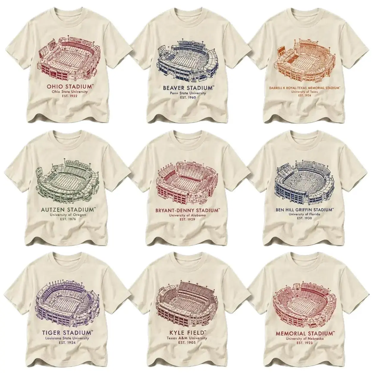 [FREE SHIP] Vintage College Football Black Graphic T-Shirt Retro