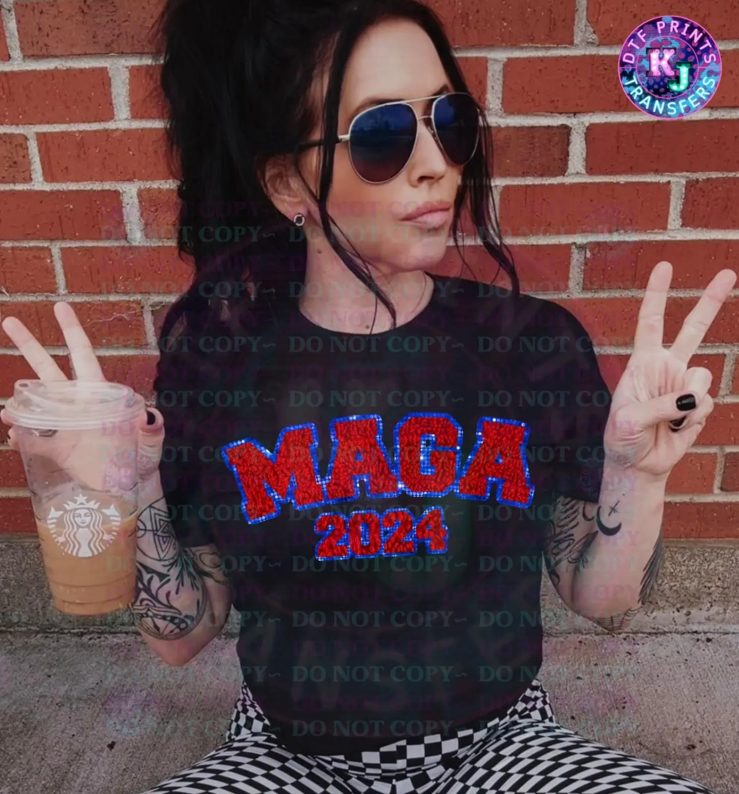 MAGA 2024 Trump design Glitter DTF Transfer | Premium Quality DTF Transfer | Funny Trump dtf | Republicans Gift | President 2024 Trump