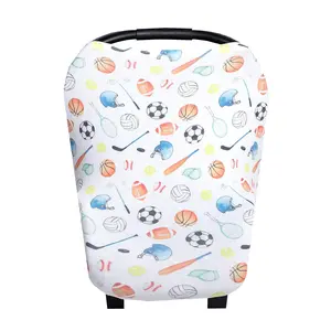 Baby Car Seat Cover Canopy and Nursing Cover Multi-Use Stretchy 5 in 1 Gift Varsity by
