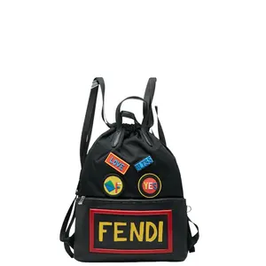 Pre-owned FENDI Nylon Tote Bags Logo Face Leather Backpack
