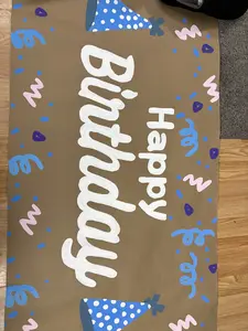 large happy birthday banner