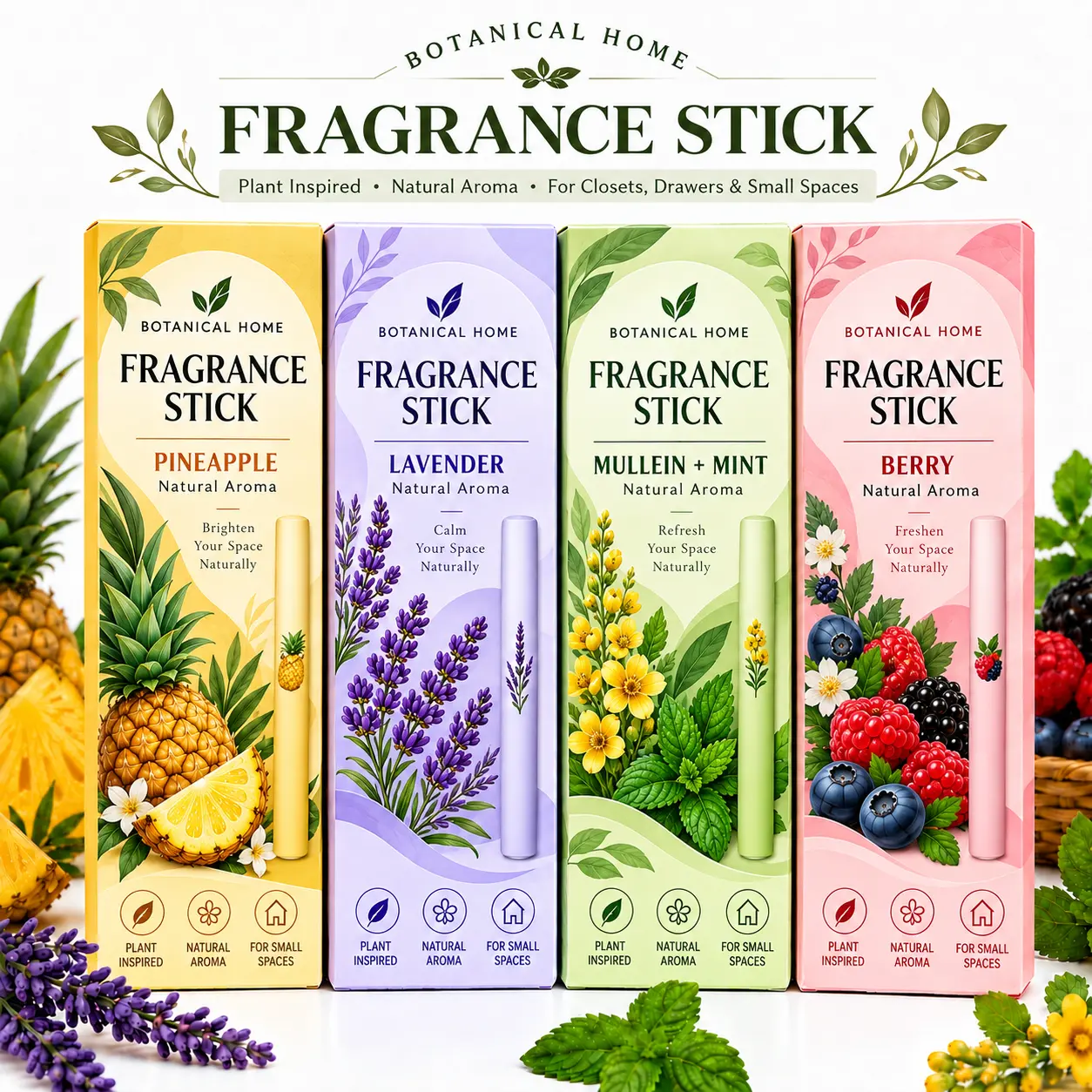 2026 Upgraded Aroma Stick, Portable Botanical Fragrance Stick with Fresh Plant, Pocket Size Ambient Home Fragrance for Office, Travel and Everyday Spaces