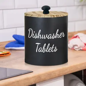 Storage box, rustic wood grain covered dishwasher detergent capsule storage box - suitable for farmhouse style kitchen, laundry, bathroom and home storage - multi-functional storage box, suitable for laundry capsules, kitchen tissues and other items