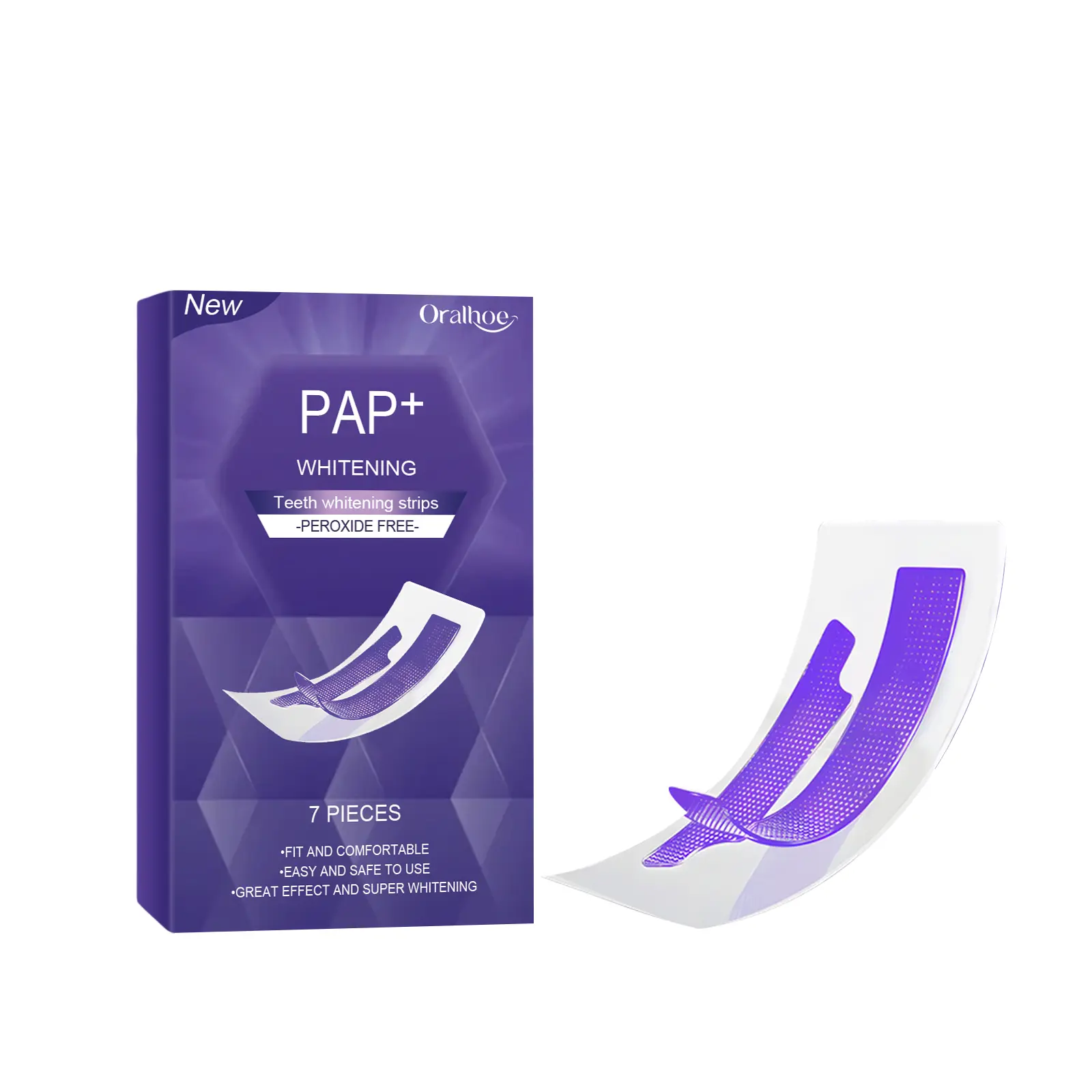 Oralhoe Purple Oral Teeth Strips Gentle Refreshing Care for Oral Brightening Teeth Daily Cleaning Care