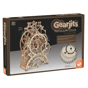 MindWare Gearjits Pendulum Clock — 3D Wooden Mechanical Model for Ages 12+