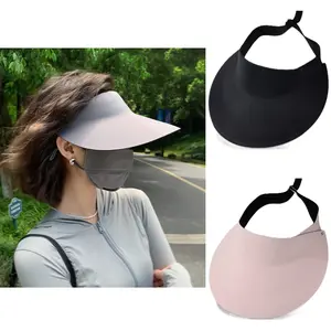 2 pairs of Seamless Summer Sun Hat, Open-Top Sunshade Hat, UV Protection, Large Brim, Foldable, Outdoor Sports and Cycling