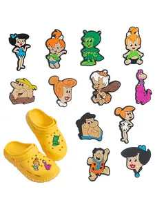 12pcs PVC Cartoon Shoe Accessories, Modern Caveman Series, Ideal for Sandals, Insoles, Bubble Slippers, Flip Flops, Decorative Shoe Parts