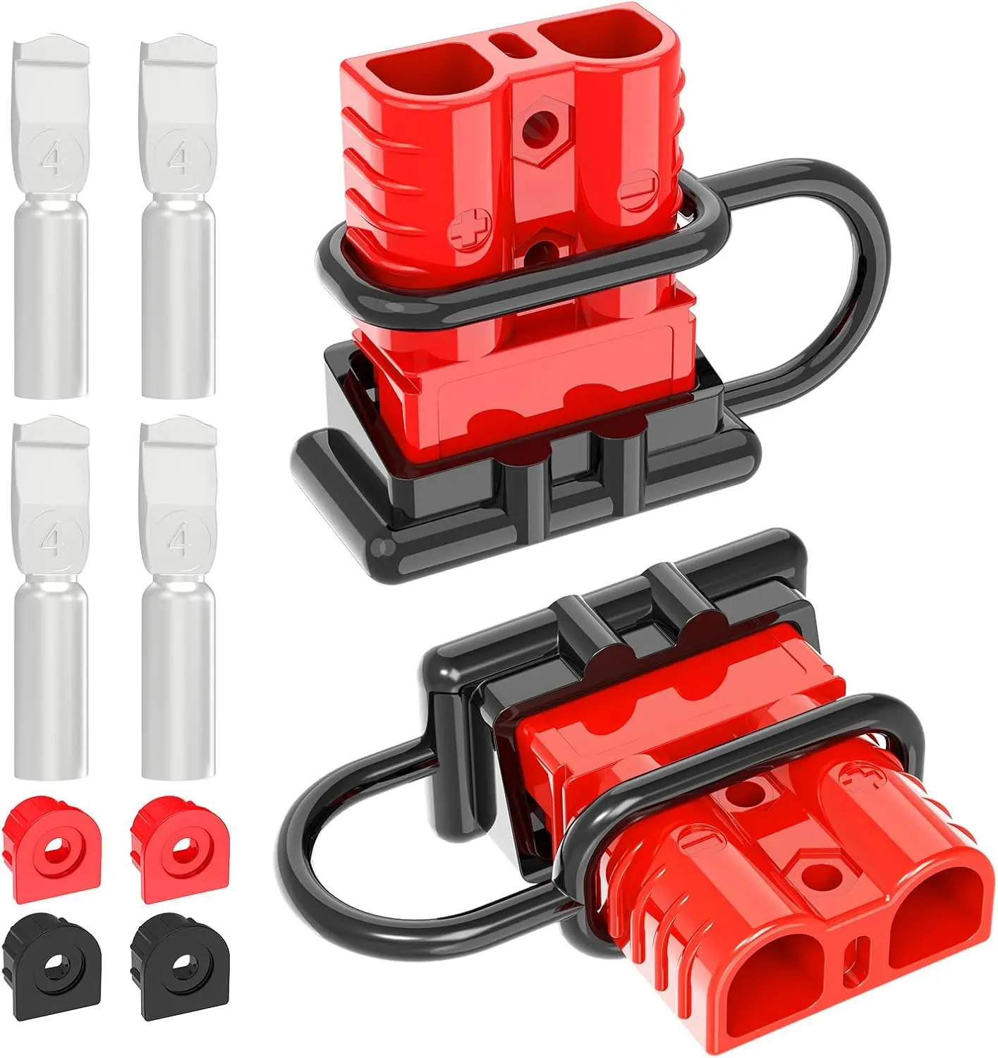 Anderson Connector,120A 2-6 Gauge  Quick Connect 12V-36V Anderson Plug   Quick Connect Disconnect Plug Winch Wiring Kit for  RV  Winch (2 Pack)-RED