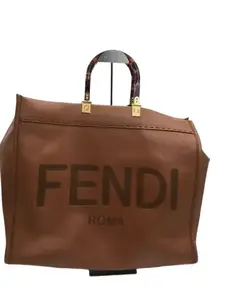 Pre-owned FENDI Brown Leather Sunshine Tote Bag/wj04415028/5028