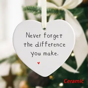 Personalized Heart-Shaped Ceramic Souvenir, Inspirational Gift for Christmas, Thank You Gifts, Team Appreciation, Holiday Decoration