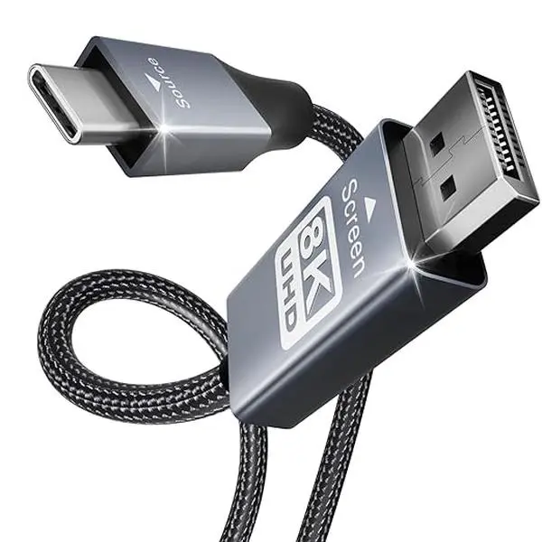BENFEI 8K USB-C to DisplayPort 6 Feet Cable USB Type-C to DP Thunderbolt 3/4 Compatible Accessories Plug