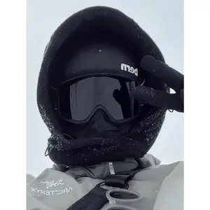 1 Piece All Black Oversized Elastic Band Ski Goggles With Dust Mask, Can Be Used With Anti-Fog Wipes, Soft Touch Sponge, Windproof Dustproof Mud-Proof, Washable, Suitable for Skiing Skateboarding Cycling Adventure Motorcycle Off-Road, Great Christmas