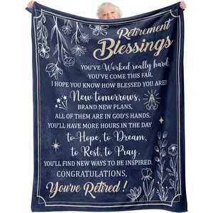 Flannel Blanket | Retirement Flannel Throw Blanket For Women Men, Perfect Farewell Going Away Goodbye Gifts, Ideal Retired Presents For Coworkers Grandma Mom Teacher Nurse | Home & Gift