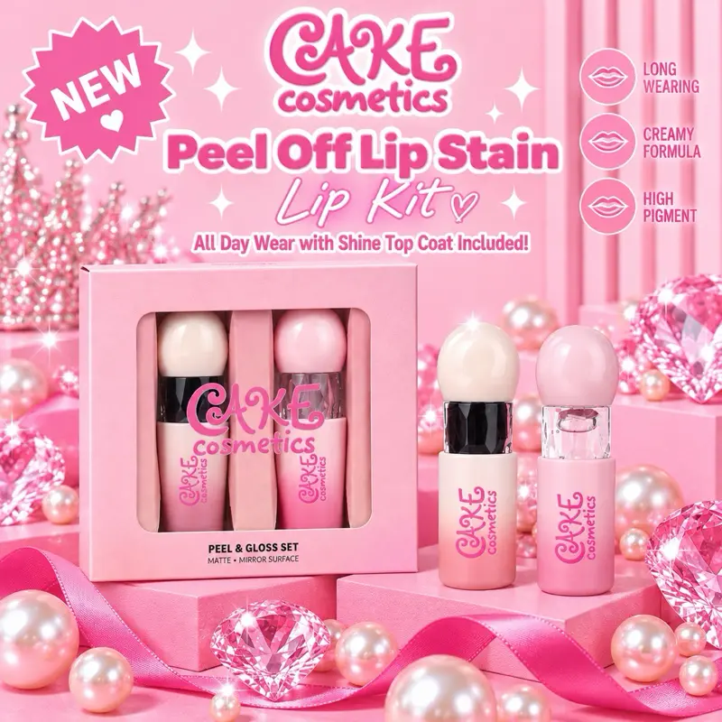 LIP STAIN KIT - Peel Off stain with Lip Gel top coat