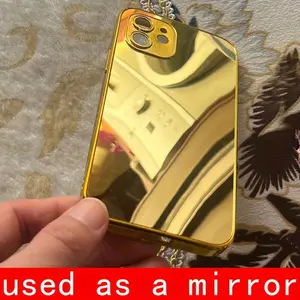 for iPhone 17 16 15 14 13 pro max 12 xs 11 8 Plus Case XR SE3 Case SE2 Mini 7 air Case Gold Mirror Drop Resistant Mirror Makeup phone case Cellphone