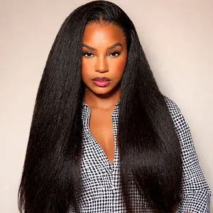 [New In] WigginsHair Yaki Straight Wigs with Drawstring 200% Density 7x5 Pre Cut HD Lace Closure Human Hair Wigs Easy to Install Natural Hairline Beginners Friendly