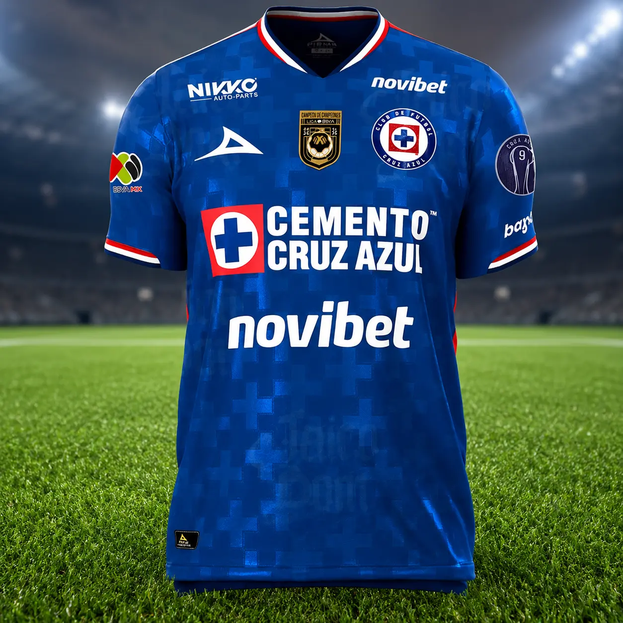 Cruz Azu1 25/26 Home Blue Jersey, Liga MX Short Sleeve Soccer Shirt for Men and Women, Fan Edition Kit